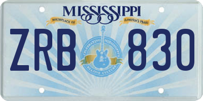 MS license plate ZRB830