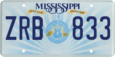 MS license plate ZRB833