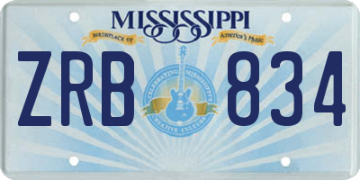 MS license plate ZRB834
