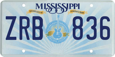 MS license plate ZRB836