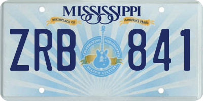 MS license plate ZRB841