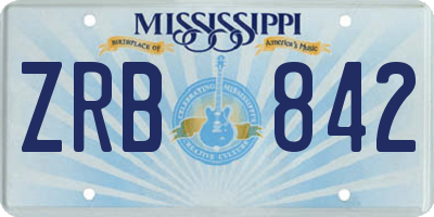 MS license plate ZRB842
