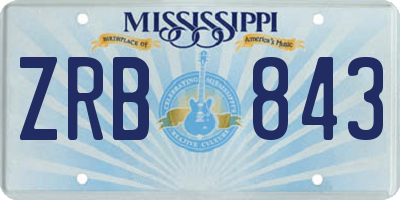 MS license plate ZRB843
