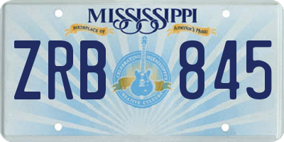 MS license plate ZRB845