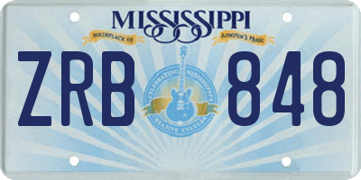 MS license plate ZRB848