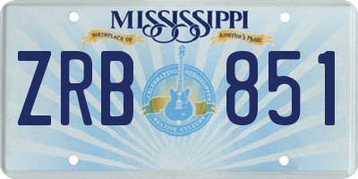 MS license plate ZRB851