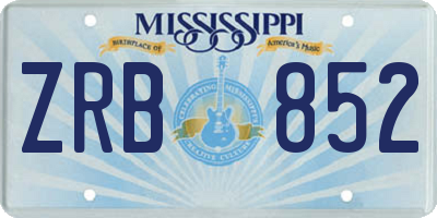 MS license plate ZRB852