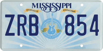 MS license plate ZRB854