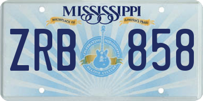 MS license plate ZRB858