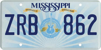 MS license plate ZRB862
