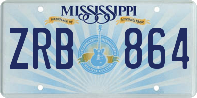 MS license plate ZRB864
