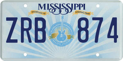 MS license plate ZRB874