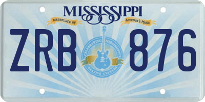 MS license plate ZRB876