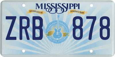 MS license plate ZRB878