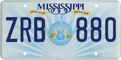 MS license plate ZRB880