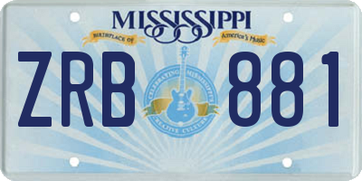 MS license plate ZRB881