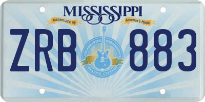 MS license plate ZRB883