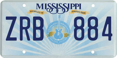 MS license plate ZRB884