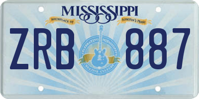 MS license plate ZRB887