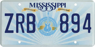 MS license plate ZRB894