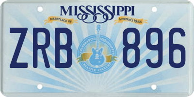 MS license plate ZRB896
