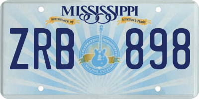MS license plate ZRB898