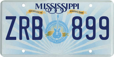 MS license plate ZRB899