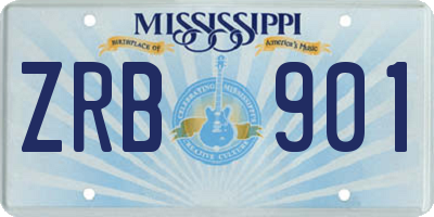 MS license plate ZRB901