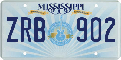 MS license plate ZRB902