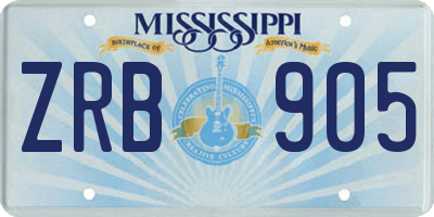 MS license plate ZRB905