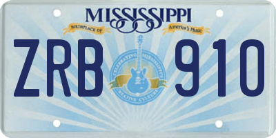 MS license plate ZRB910