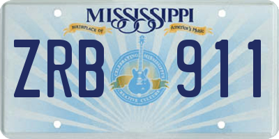 MS license plate ZRB911