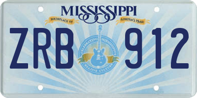 MS license plate ZRB912