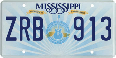 MS license plate ZRB913