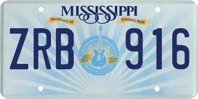 MS license plate ZRB916