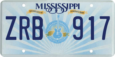 MS license plate ZRB917