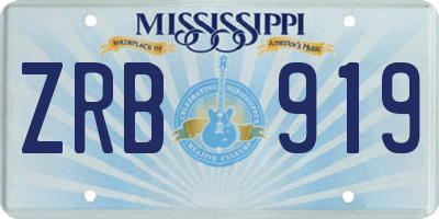 MS license plate ZRB919