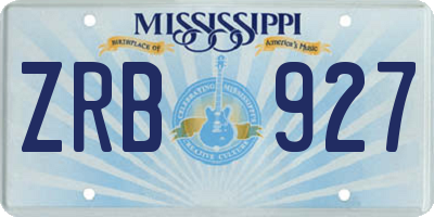 MS license plate ZRB927