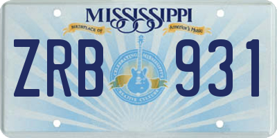MS license plate ZRB931