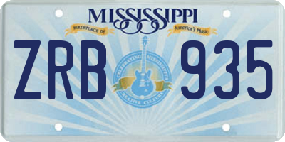 MS license plate ZRB935