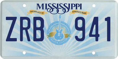 MS license plate ZRB941