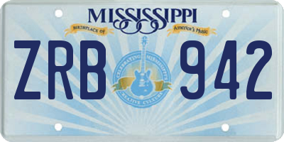 MS license plate ZRB942