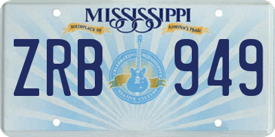 MS license plate ZRB949