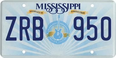 MS license plate ZRB950