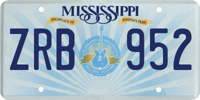 MS license plate ZRB952
