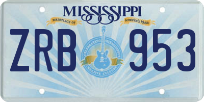 MS license plate ZRB953