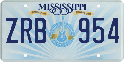 MS license plate ZRB954