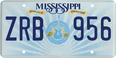 MS license plate ZRB956