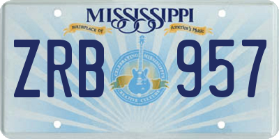 MS license plate ZRB957