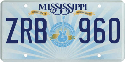 MS license plate ZRB960